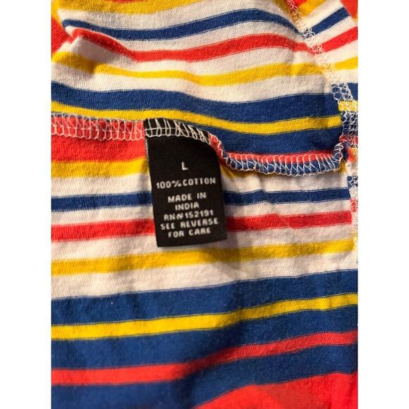 San Francisco Workshirt Multicolored Striped Y2K T-Shirt Large - Picture 4 of 5